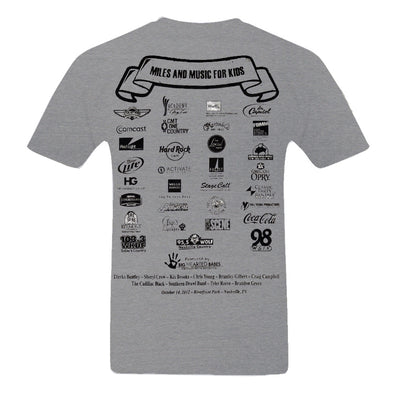 Miles and Music for Kids 10th Anniversary Grey T-Shirt